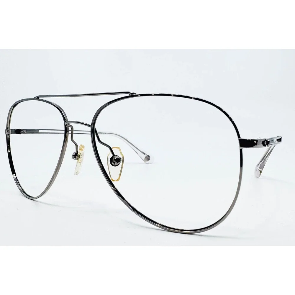 Horien Eyeglasses Frames Mens Gunmetal Aviator N6259 P03 59-15-135